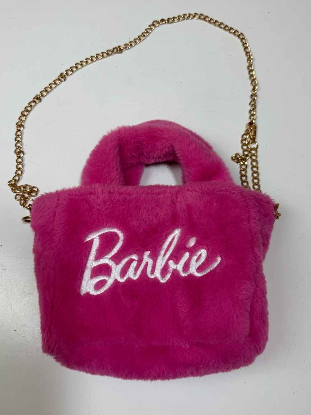 Skinnydip London x Barbie Mattel 2023 Pink Faux Fur Crossbody Mini Tote Bag - Picture 6 of 16